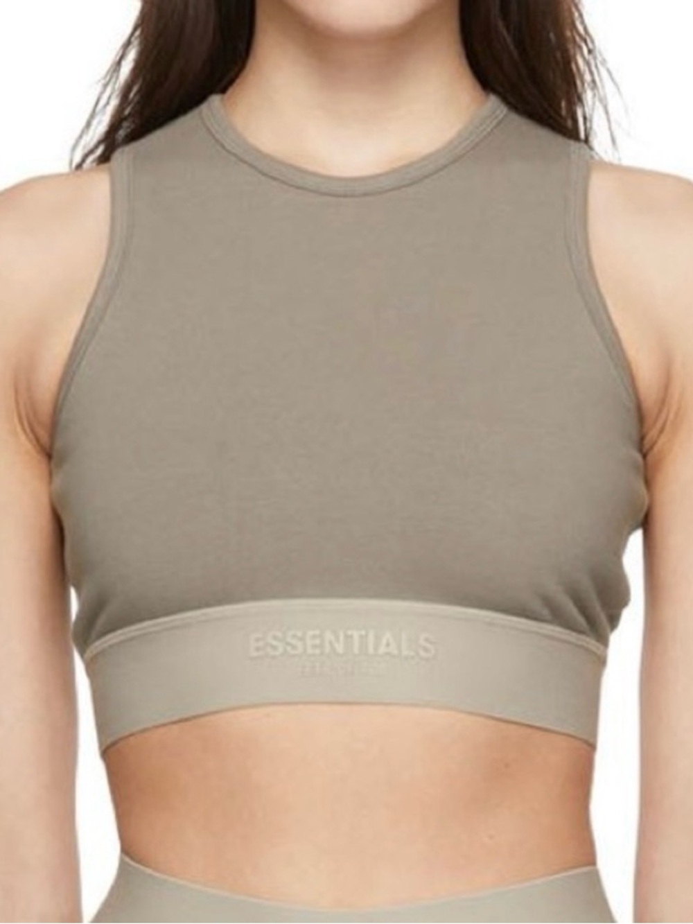 Fear of God Essentials Crop Tank in Taupe, XXS - Picture 3 of 4